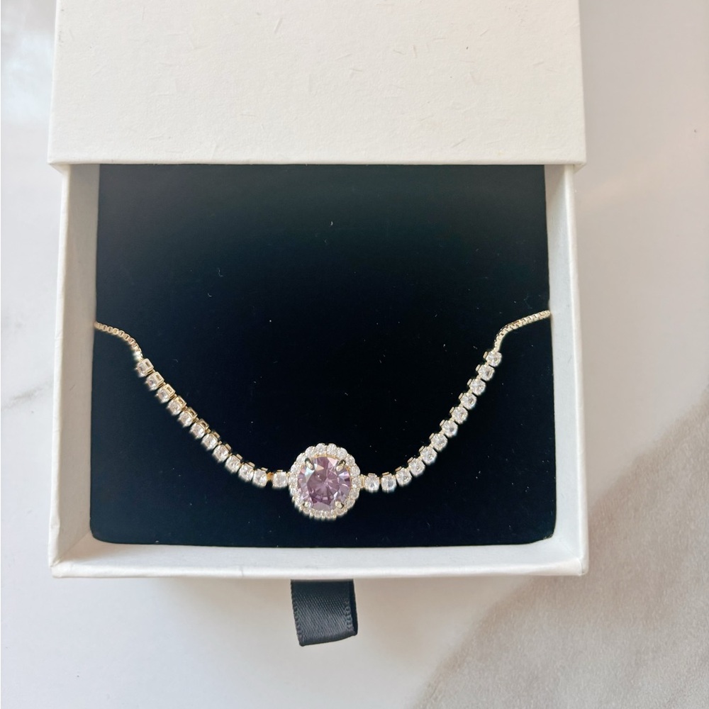 Pink CZ Center Tennis Bracelet